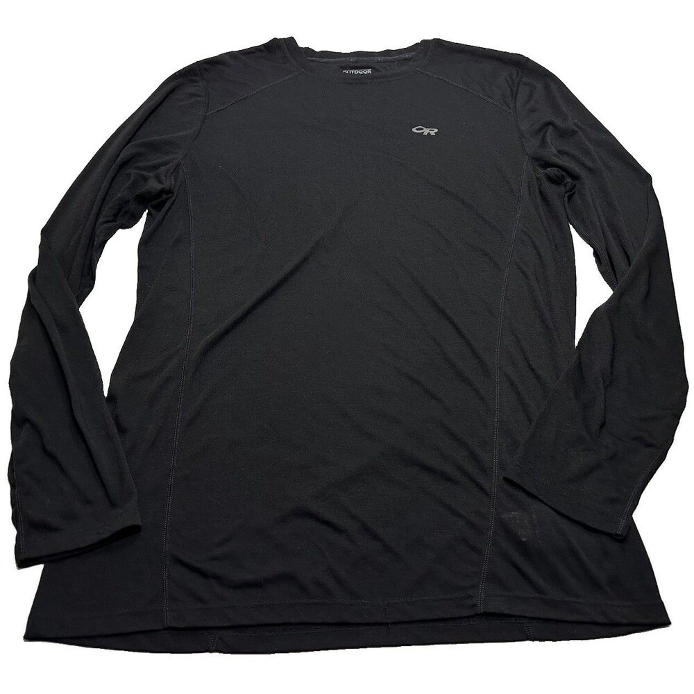 Men's Outdoor Research Sequence Long Sleeve Crewneck Shirt Size XL Black